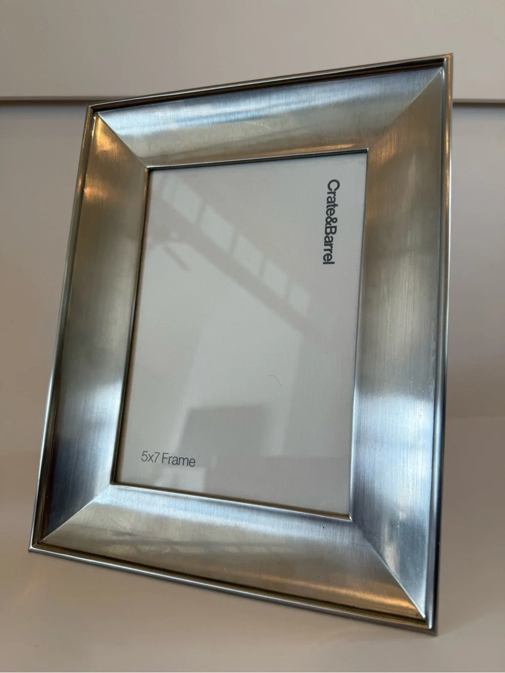 Crate&Barrel Brushed Metal Photo Frame in Silver